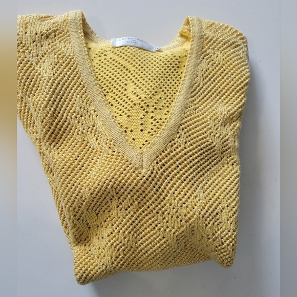 Carlos Arias for S.G.G. Knit Metallic Knit Sweater Small Yellow - Picture 3 of 10